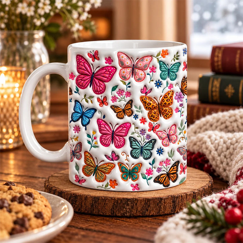 ☕Festive Wings Printed Ceramic Mug
