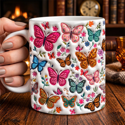 ☕Festive Wings Printed Ceramic Mug