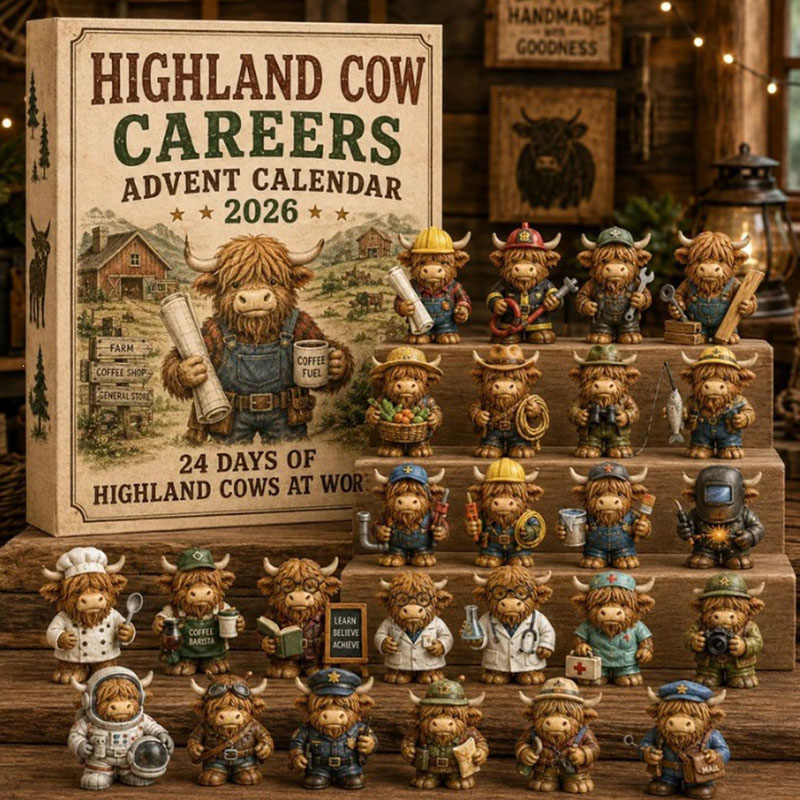 🐶24 Days Highland Cow Acrylic Ornament Advent Calendar
