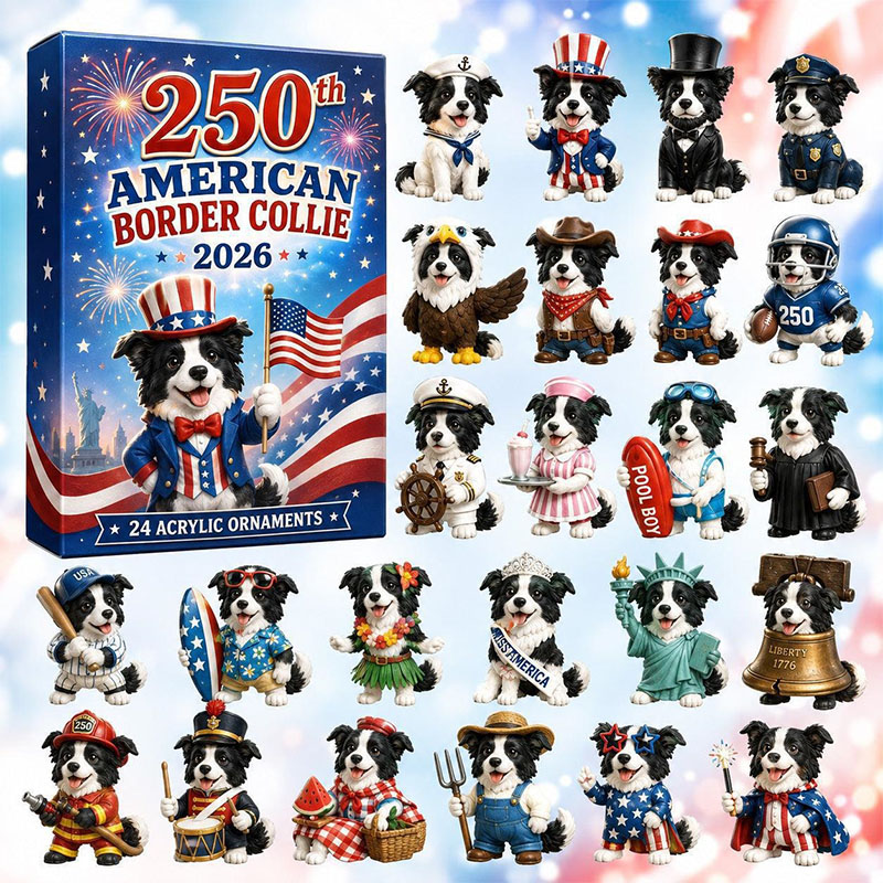 🎁🐕24 Days Sheepdog Acrylic Ornament Advent Calendar
