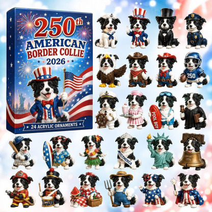 🎁🐕24 Days Sheepdog Acrylic Ornament Advent Calendar