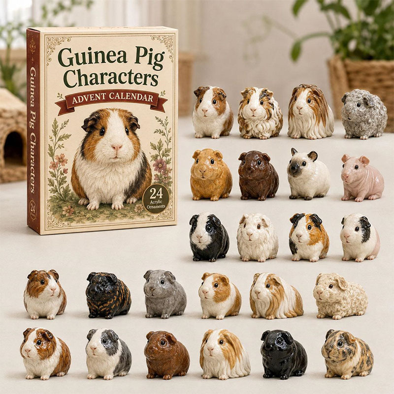 🎁🐹24 Days Guinea Pig Acrylic Ornament Advent Calendar