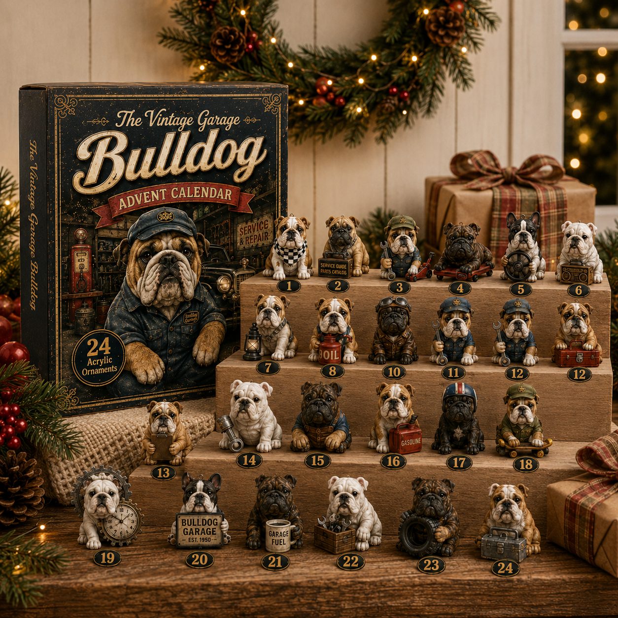 🔥49% Off Last Day -🔧 Vintage Garage Bulldog Advent Calendar 2026