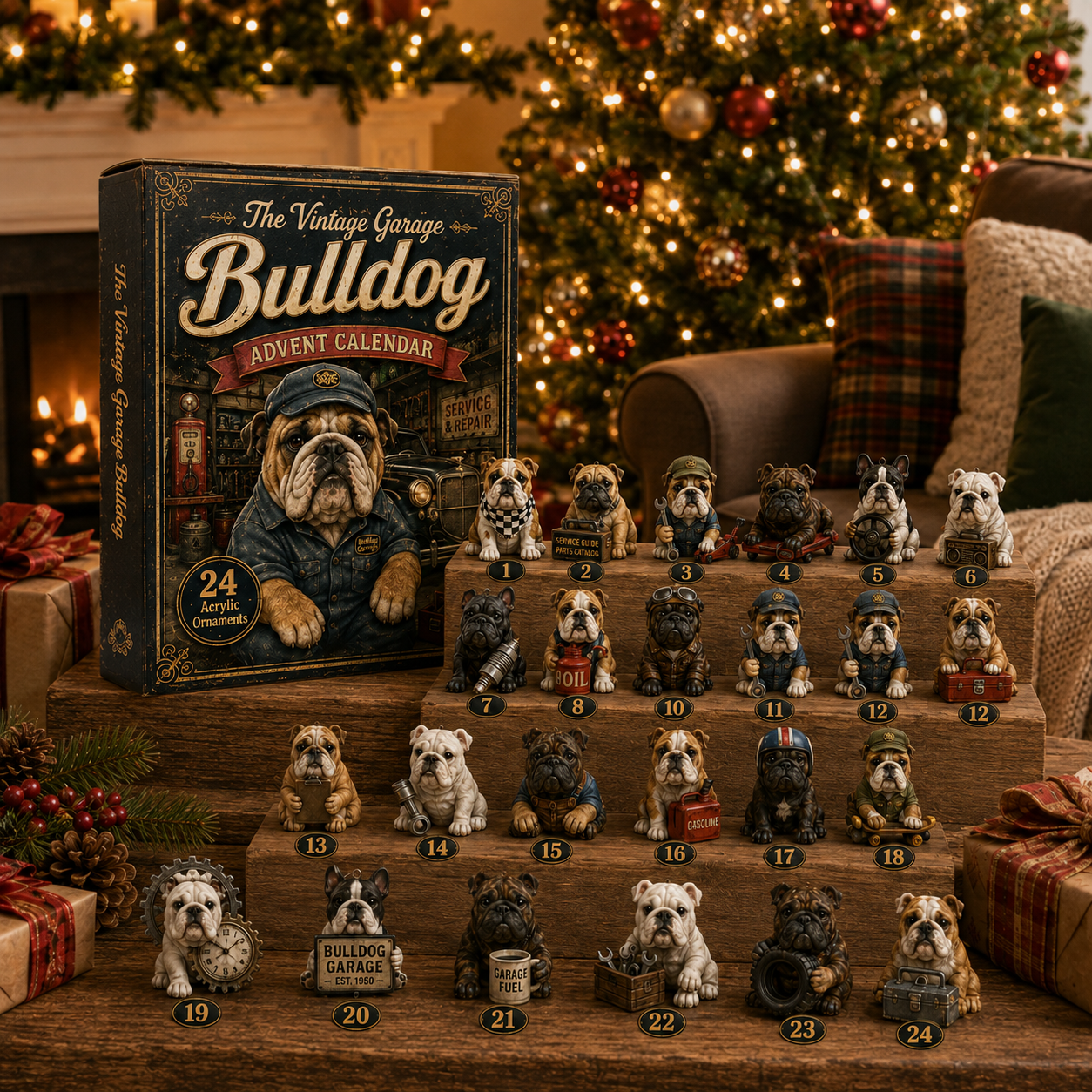 🔥49% Off Last Day -🔧 Vintage Garage Bulldog Advent Calendar 2026