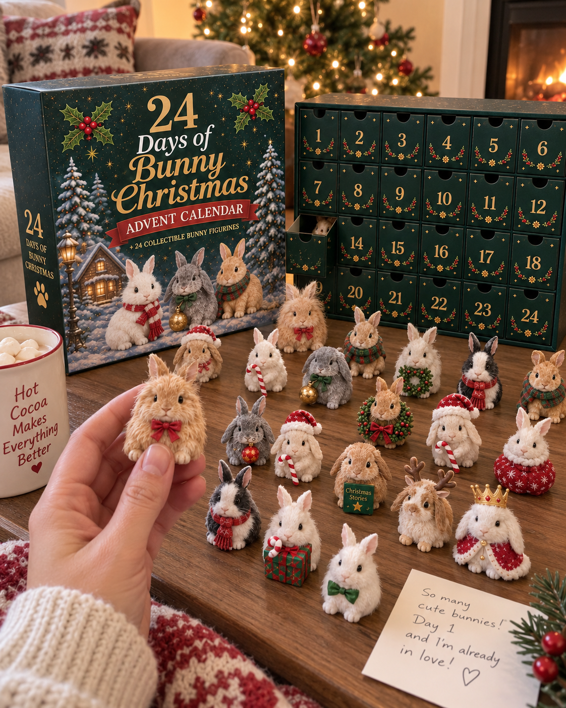 🎁🐇24 Days Bunny Acrylic Ornament Advent Calendar