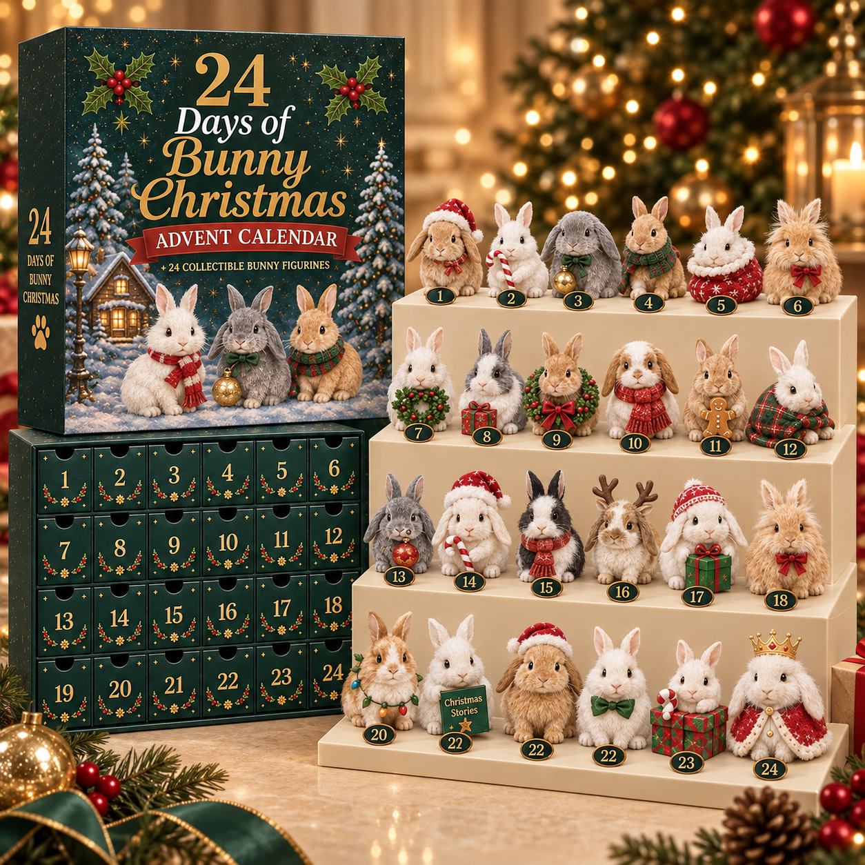 🎁🐇24 Days Bunny Acrylic Ornament Advent Calendar