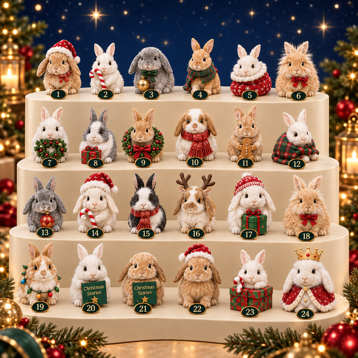🎁🐇24 Days Bunny Acrylic Ornament Advent Calendar