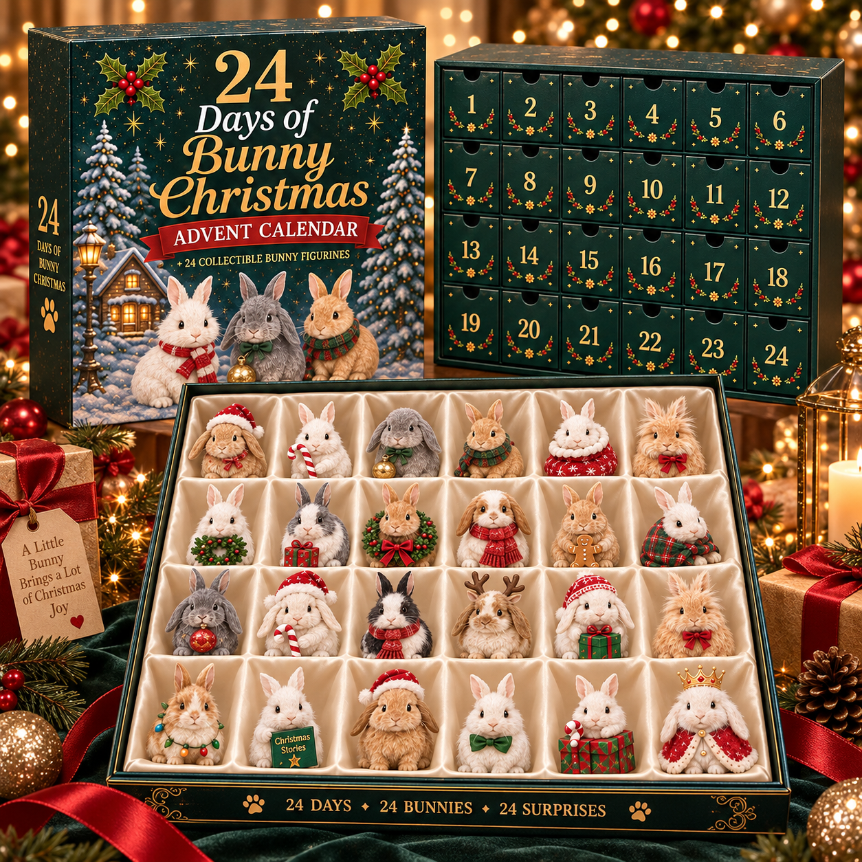 🎁🐇24 Days Bunny Acrylic Ornament Advent Calendar
