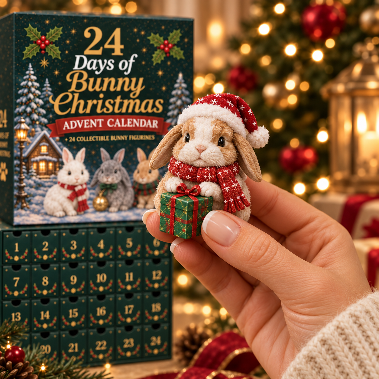 🎁🐇24 Days Bunny Acrylic Ornament Advent Calendar