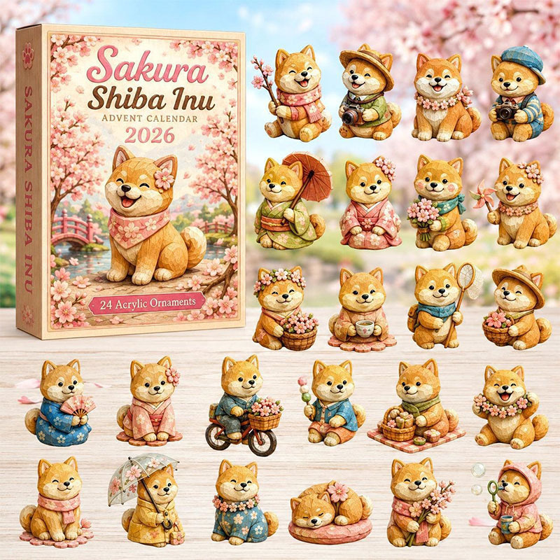 🎁🐕24 Days Shiba Acrylic Ornament Advent Calendar