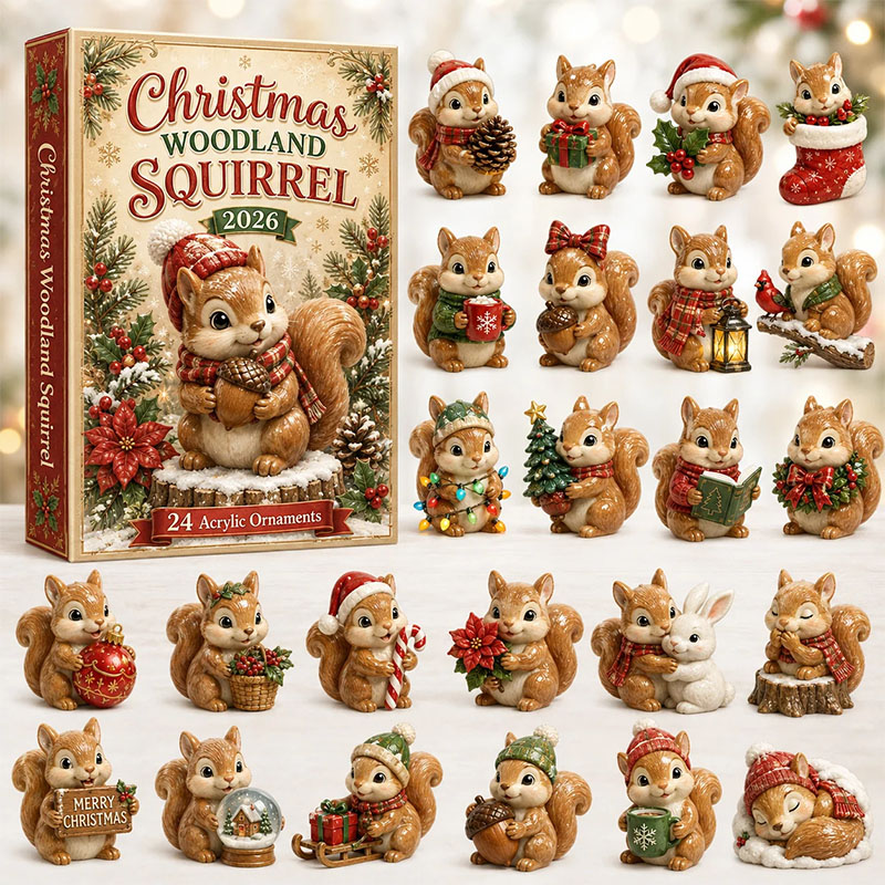 ✨24 Days Squirrel Acrylic Ornament Advent Calendar