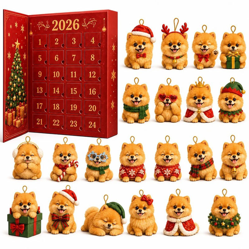 😍🐕24 Days Pomeranian Acrylic Ornament Advent Calendar