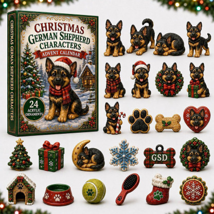 🎁🐕24 Days Sheepdog Acrylic Ornament Advent Calendar