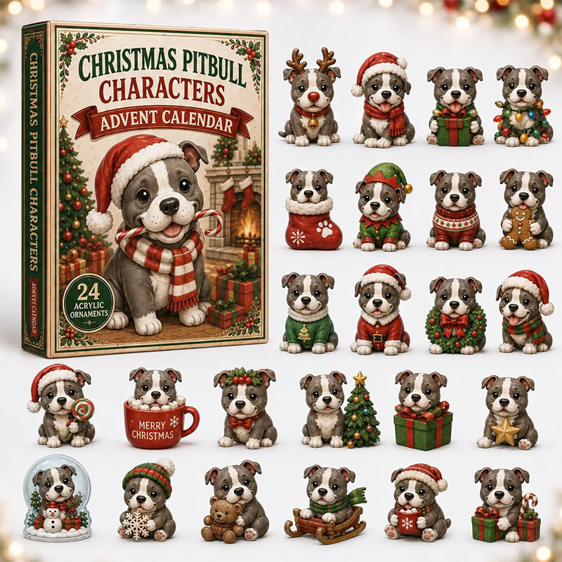 🎁🐱24 Days Pit Bull Acrylic Ornament Advent Calendar
