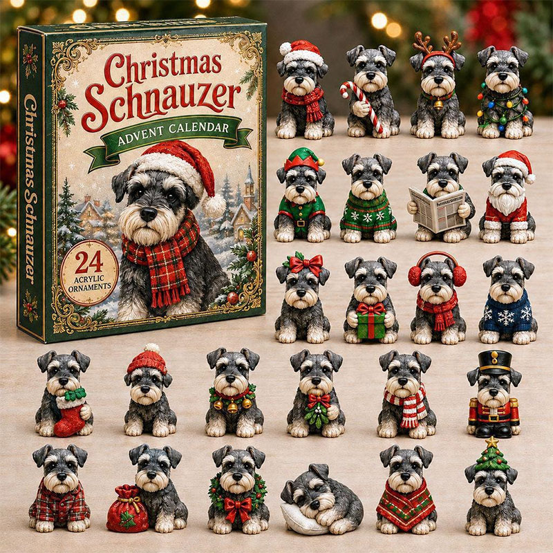 🎁🐶24 Days Schnauzer Acrylic Ornament Advent Calendar