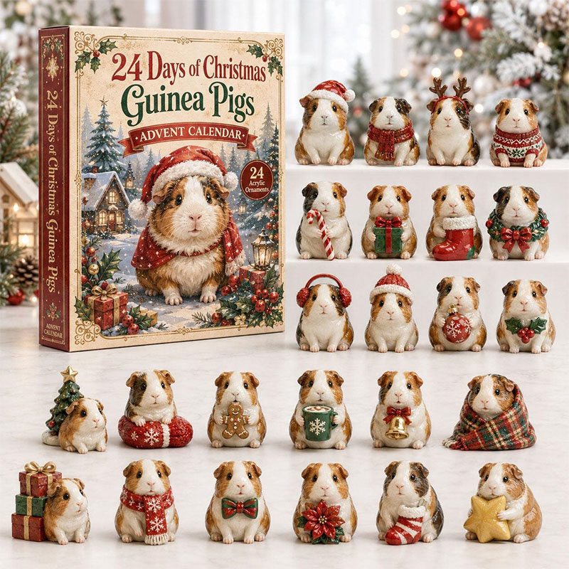 🎁🐹24 Days Guinea Pig Acrylic Ornament Advent Calendar