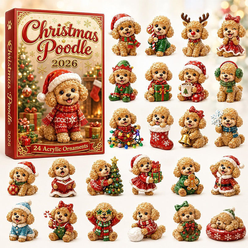 🎁24 Days Poodle Acrylic Ornament Advent Calendar
