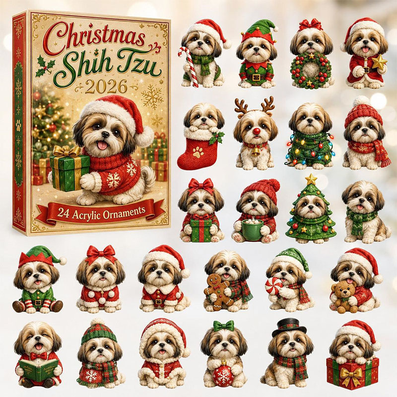 😍🐕24 Days Shih Tzu Acrylic Ornament Advent Calendar