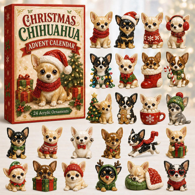 😍🐱24 Days Chihuahua Acrylic Ornament Advent Calendar