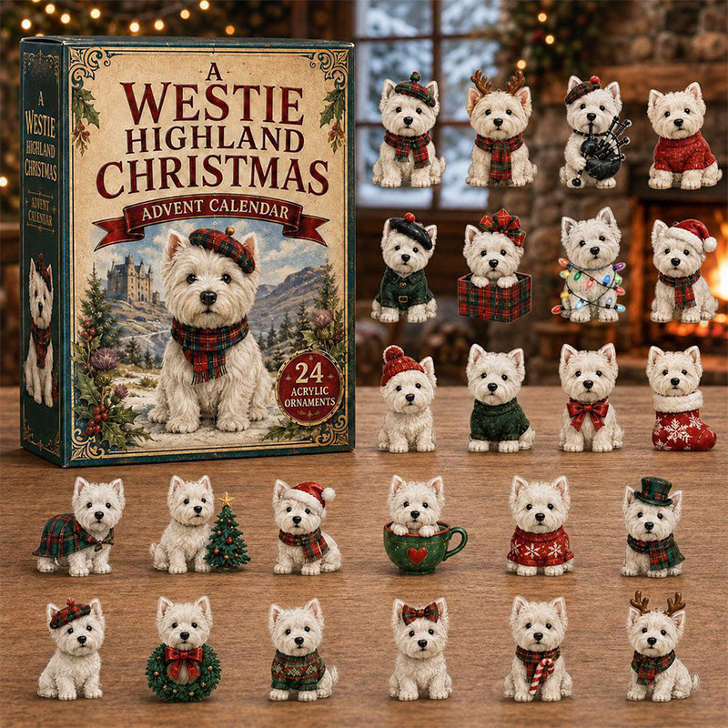 😍🐕24 Days West Highland Acrylic Ornament Advent Calendar