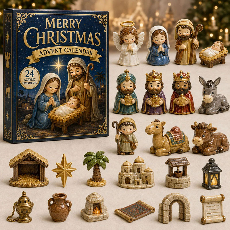 ✨24 Days Nativity Scene Acrylic Ornament Advent Calendar