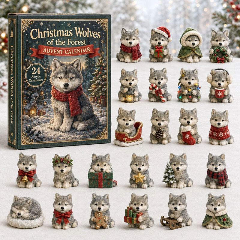 ✨24 Days Wolf Acrylic Ornament Advent Calendar