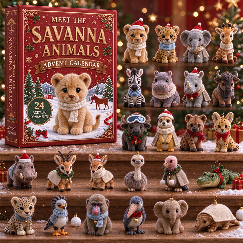 ✨24 Days Savanna Animals Acrylic Ornament Advent Calendar