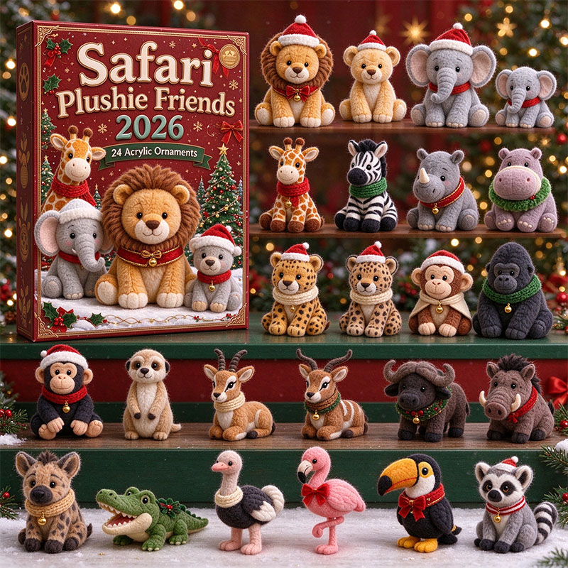 ✨24 Days Safari Plushie Friends Acrylic Ornament Advent Calendar