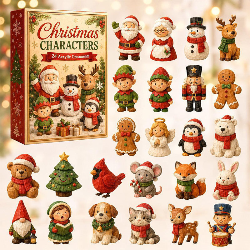 😍🎅24 Days Christmas Santa Acrylic Ornament Advent Calendar