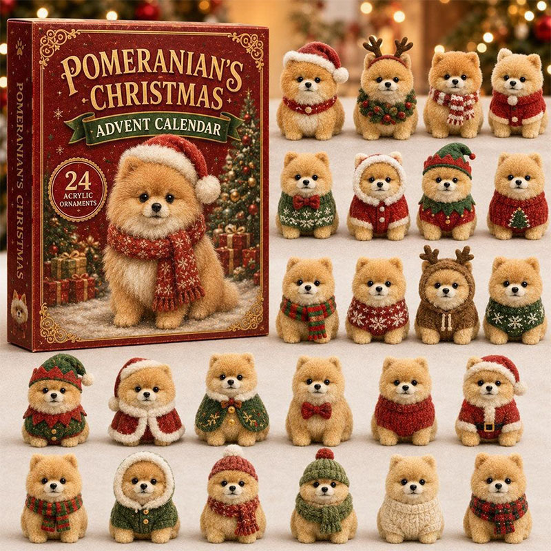 😍🐕24 Days Pomeranian Acrylic Ornament Advent Calendar