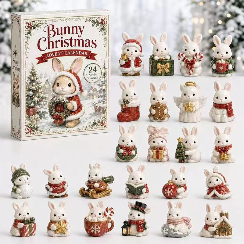 🎁🐇24 Days Bunny Acrylic Ornament Advent Calendar