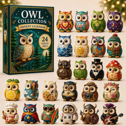 😍🐕24 Days Owl Acrylic Ornament Advent Calendar