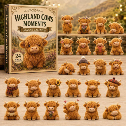 🐶24 Days Highland Cow Acrylic Ornament Advent Calendar