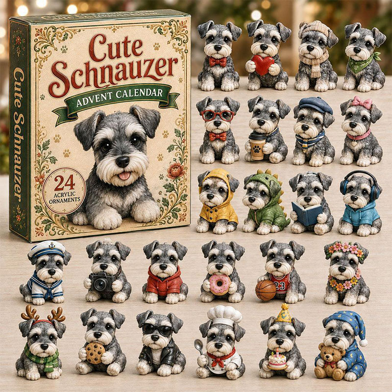 🎁🐶24 Days Schnauzer Acrylic Ornament Advent Calendar