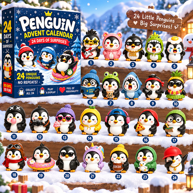 ✨24 Days Cute Penguin Acrylic Ornament Advent Calendar