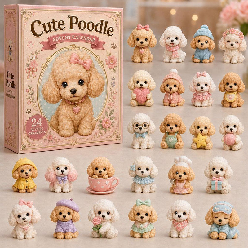 🎁24 Days Poodle Acrylic Ornament Advent Calendar