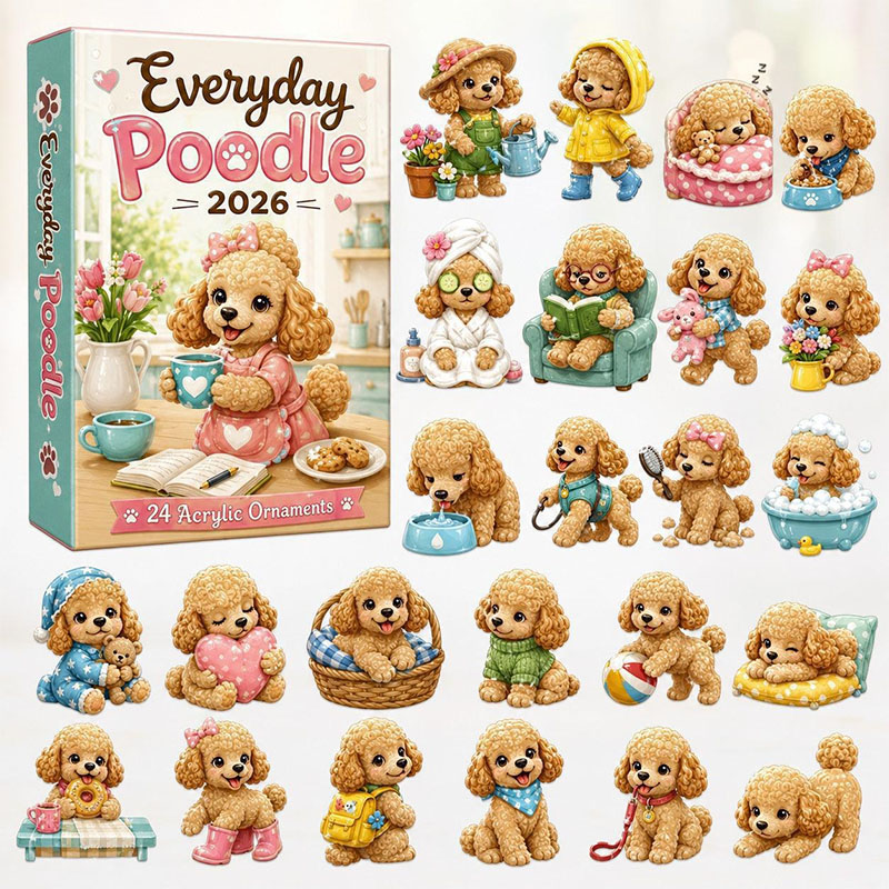 🎁24 Days Poodle Acrylic Ornament Advent Calendar