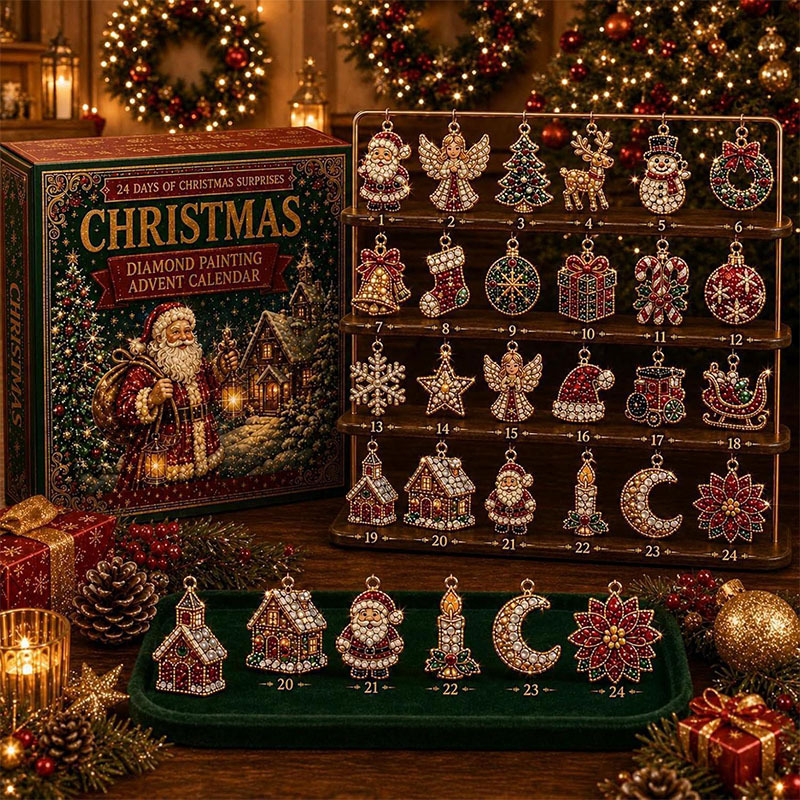 😍🎅24 Days Christmas Santa Acrylic Ornament Advent Calendar