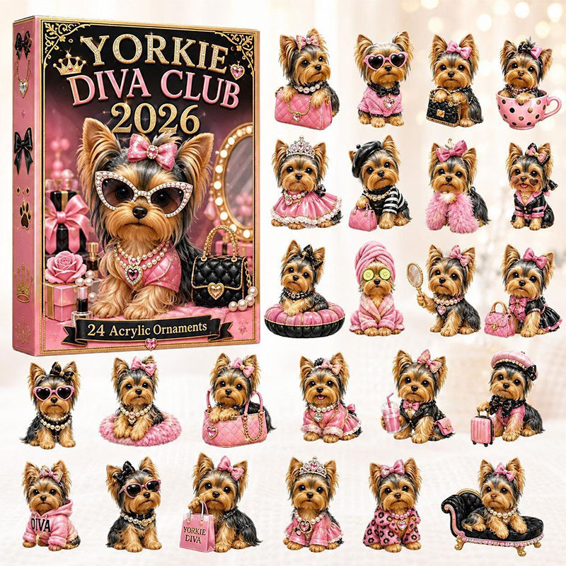 🐶24 Days Yorkie Acrylic Ornament Advent Calendar