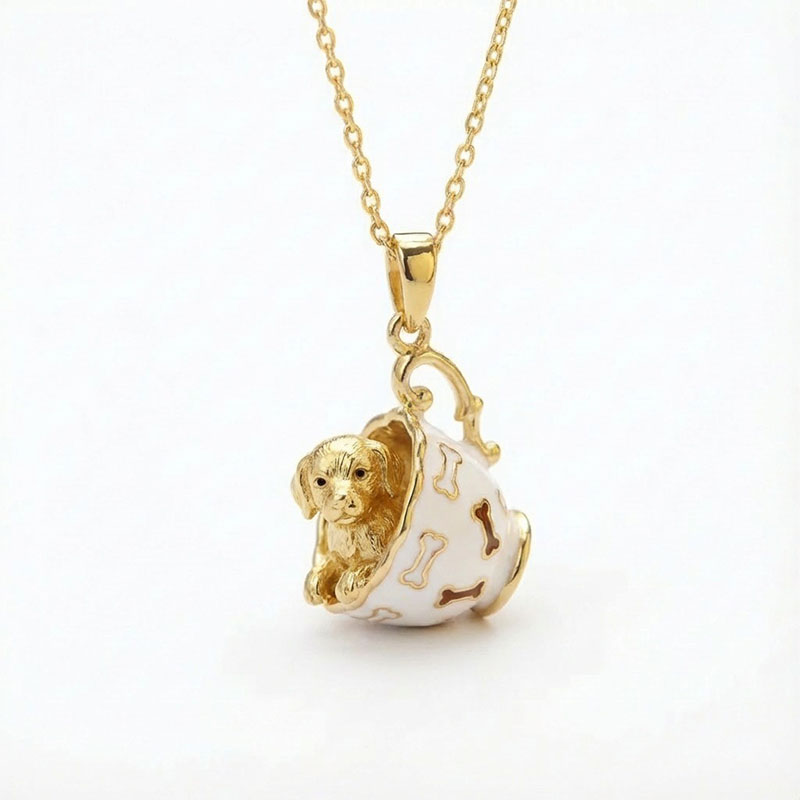 Cute Teacup Animal Locket Necklace