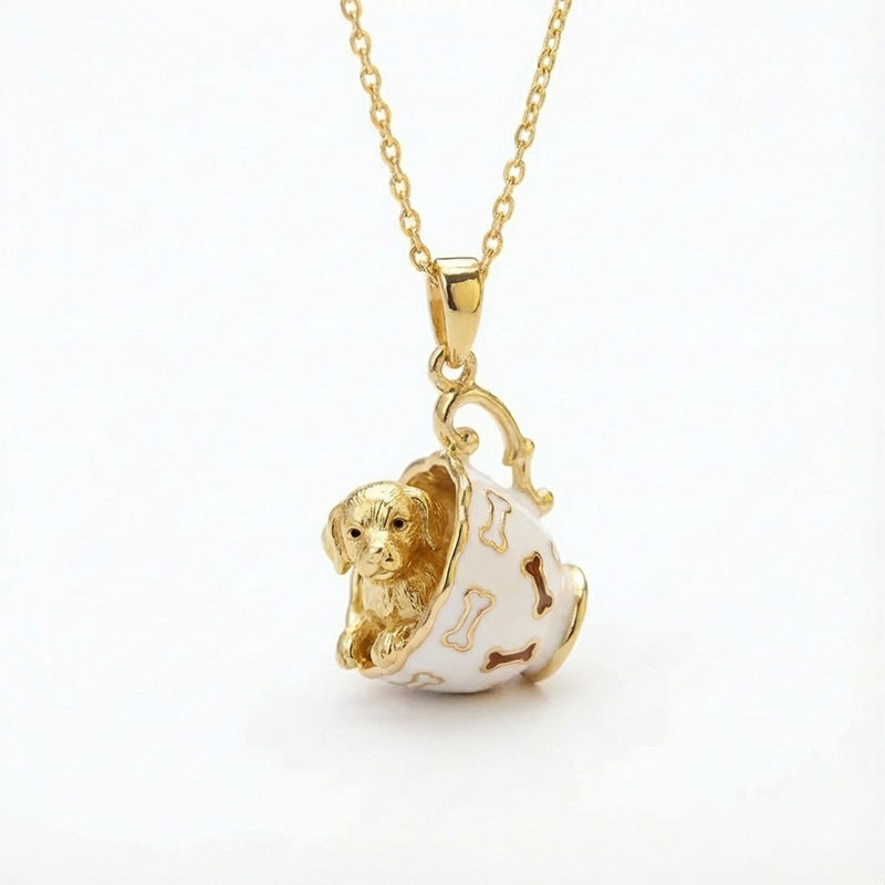 Cute Teacup Animal Locket Necklace