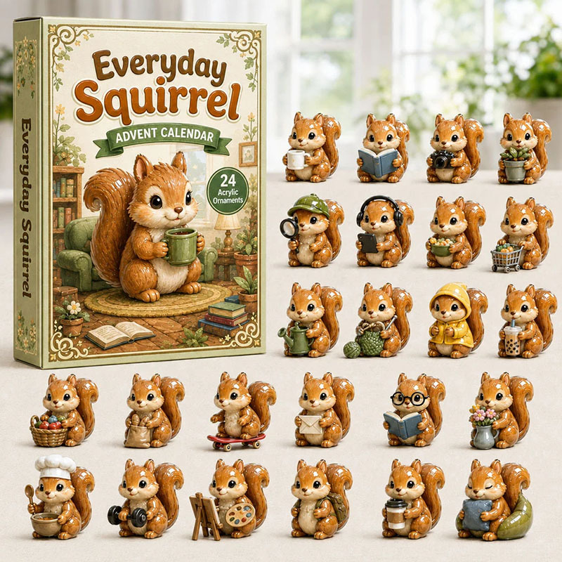 ✨24 Days Squirrel Acrylic Ornament Advent Calendar