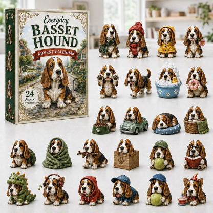 ✨24 Days Basset Hound Acrylic Ornament Advent Calendar