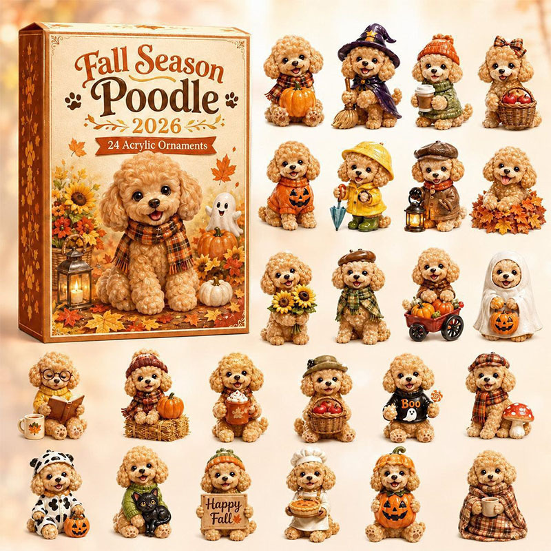 🎁24 Days Poodle Acrylic Ornament Advent Calendar