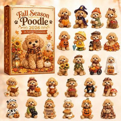 🎁24 Days Poodle Acrylic Ornament Advent Calendar