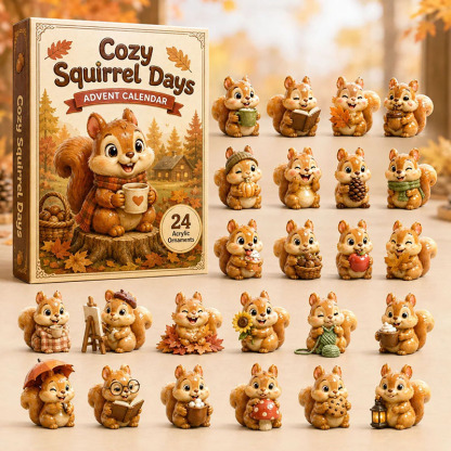✨24 Days Squirrel Acrylic Ornament Advent Calendar