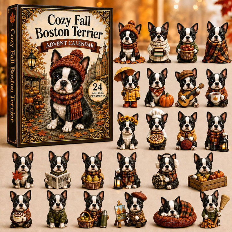 ✨24 Days Boston Terrier Acrylic Ornament Advent Calendar