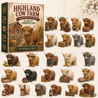 🐶24 Days Highland Cow Acrylic Ornament Advent Calendar