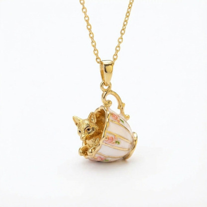 Cute Teacup Animal Locket Necklace