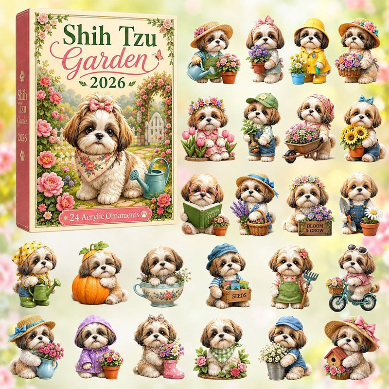 😍🐕24 Days Shih Tzu Acrylic Ornament Advent Calendar